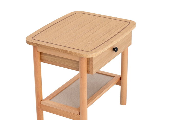 Hanah Home Daisy Drawer Mesa de Noche Natural y Madera